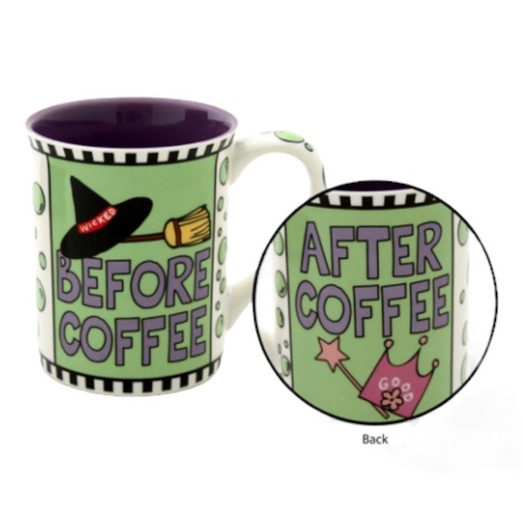 Wicked Before Coffee Good After Coffee Mug 14oz Lorrie Veasey Halloween Ceramic - Picture 1 of 7